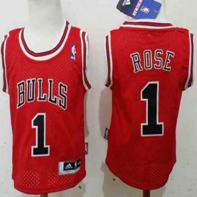 Toddler Bulls #1 Derrick Rose Red Stitched NBA Jersey