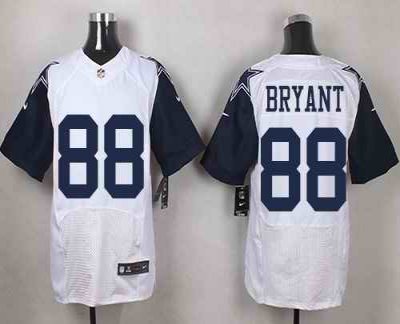 Nike Cowboys #88 Dez Bryant White Men's Stitched NFL Elite Rush Jersey