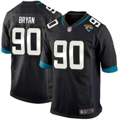 Men's Jacksonville Jaguars #90 Taven Bryan Black 2018 NFL Draft First Round Pick Game Jersey