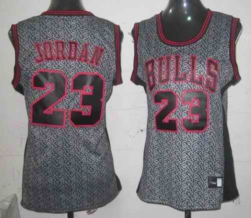 Bulls #23 Michael Jordan Grey Women's Static Fashion Stitched NBA Jersey