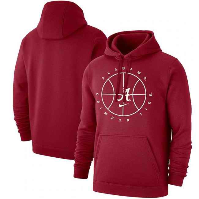 Men's Alabama Crimson Tide Red Basketball Icon Club Fleece Pullover Hoodie