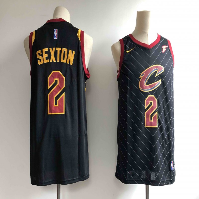 Men's Cleveland Cavaliers #2 Collin Sexton Black Statement Edition Swingman Stitched NBA Jersey