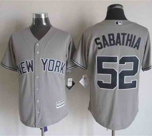 Yankees #52 C.C. Sabathia Grey New Cool Base Stitched MLB Jersey