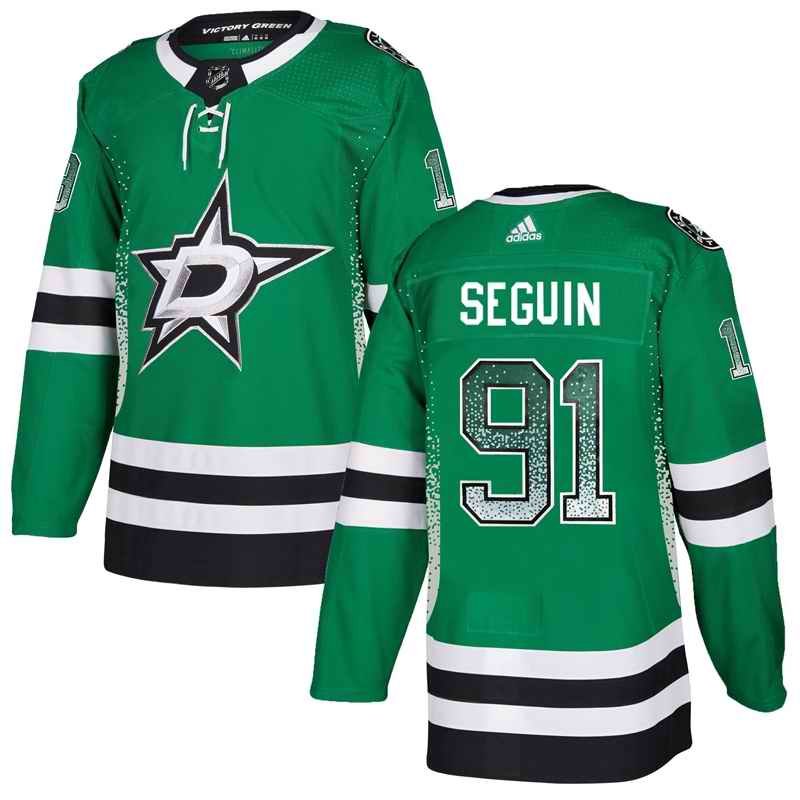 Men's Dallas Stars #91 Tyler Seguin Green Drift Fashion Stitched NHL Jersey