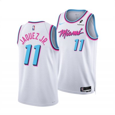 Men's Miami Heat #11 Jaime Jaquez Jr. White 2024/25 City Edition Stitched Basketball Jersey