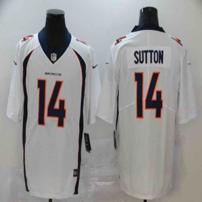 Men's Denver Broncos #14 Courtland Sutton White Vapor Untouchable Limited NFL Stitched Jersey