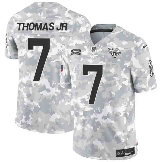 Men's Jacksonville Jaguars #7 Brian Thomas Jr. 2024 F.U.S.E Arctic Camo Salute to Service Limited Stitched Football Jersey