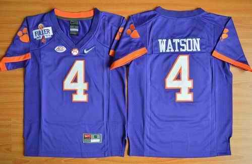 Tigers #4 Deshaun Watson Purple 2016 National Championship Stitched Youth NCAA Jersey