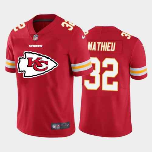 Men's Kansas City Chiefs #32 Tyrann Mathieu Red 2020 Team Big Logo Limited Stitched Jersey