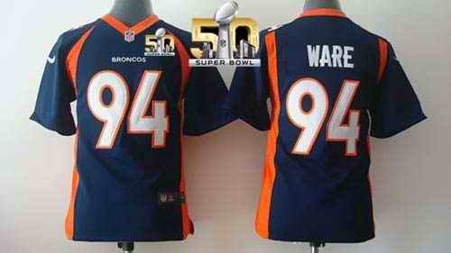 Nike Broncos #94 DeMarcus Ware Blue Alternate Super Bowl 50 Youth Stitched NFL New Elite Jersey