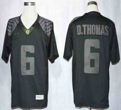 Ducks #6 De'Anthony Thomas Blackout Limited Stitched NCAA Jersey