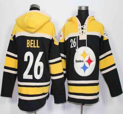 Nike Steelers #26 Le'Veon Bell Black Sawyer Hooded Sweatshirt NFL Hoodie