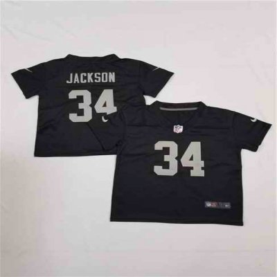 Toddlers Las Vegas Raiders  #34 Bo Jackson Black Vapor Limited Stitched Jersey