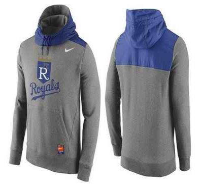 Men's Kansas City Royals Nike Gray Cooperstown Collection Hybrid Pullover Hoodie