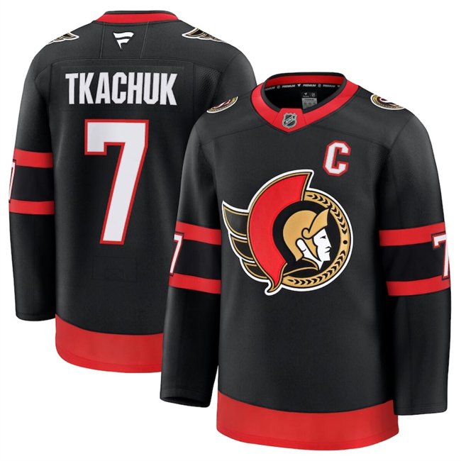 Men's Ottawa Senators Active Player Custom Black 2024-25 Home Stitched Hockey Jersey