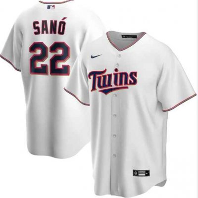 Men's Minnesota Twins #22 Miguel San' White Cool Base Stitched Jersey