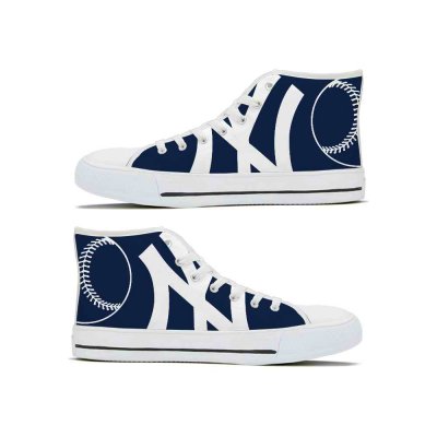 Women's New York Yankees High Top Canvas Sneakers 002