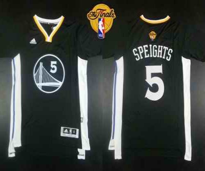 Warriors #5 Marreese Speights Black New Alternate The Finals Patch Stitched NBA Jersey