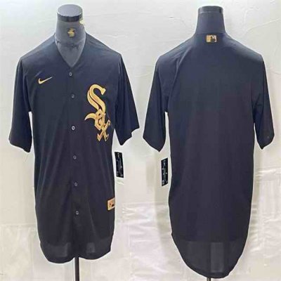 Men's Chicago White Sox Blank Black Cool Base Stitched Jersey