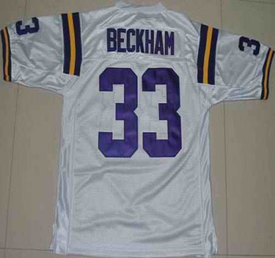 LSU Tigers #33 Odell Beckham White Stitched NCAA Jersey