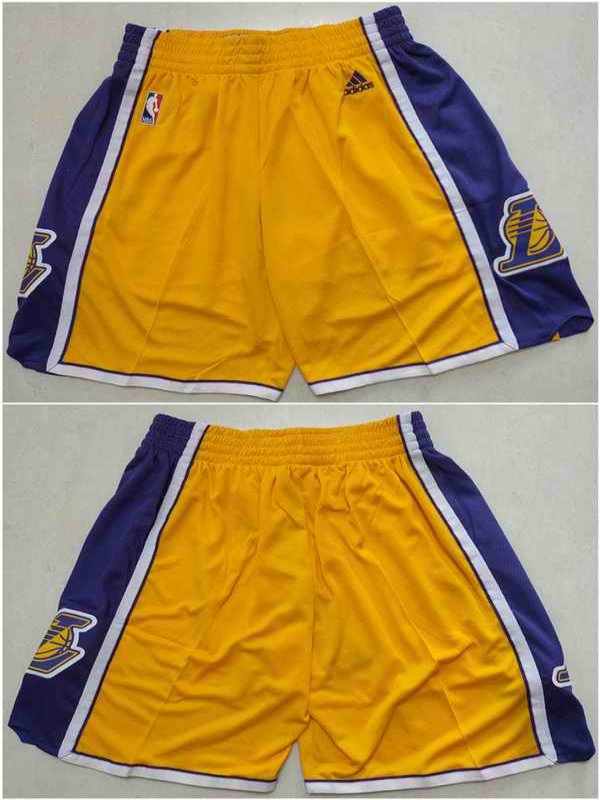 Men's Los Angeles Lakers Yellow Shorts (Run Small)