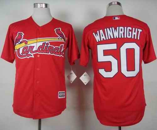 Cardinals #50 Adam Wainwright Red Cool Base Stitched MLB Jersey