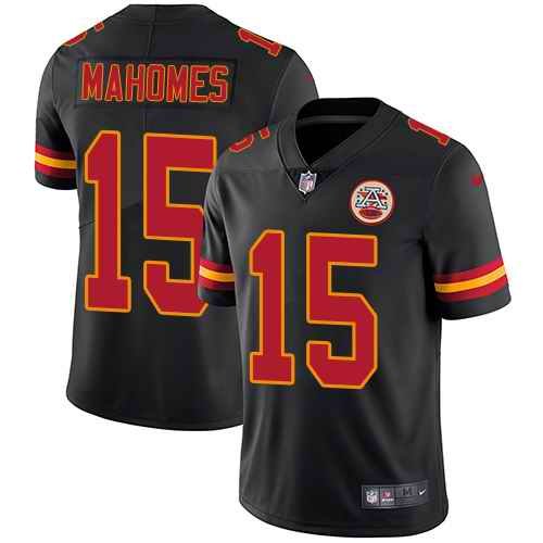 Youth Kansas City Chiefs #15 Patrick Mahomes Black Vapor Untouchable Limited Stitched NFL Jersey