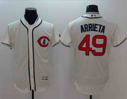 Cubs #49 Jake Arrieta Cream Flexbase Authentic Collection 1929 Turn Back The Clock Stitched MLB Jersey