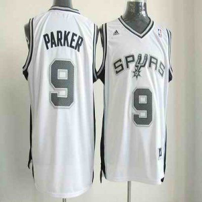 New Revolution 30 Spurs #9 Tony Parker White Stitched NBA Jersey