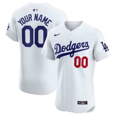 Men's Los Angeles Dodgers Active Player Custom White 2024 Home Elite Stitched Jersey