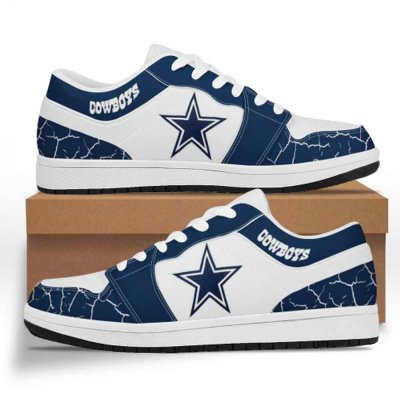 Women's Dallas Cowboys Low Top Leather AJ1 Sneakers 001