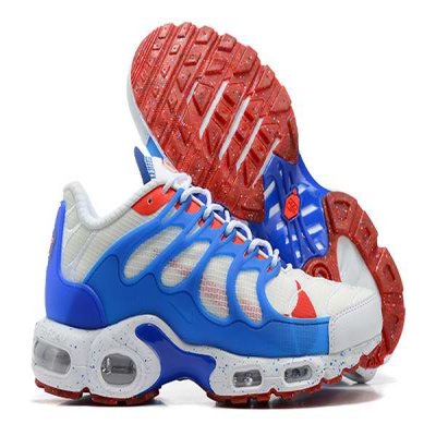 Men's Hot sale Running weapon Air Max TN White/Blue Shoes 0220