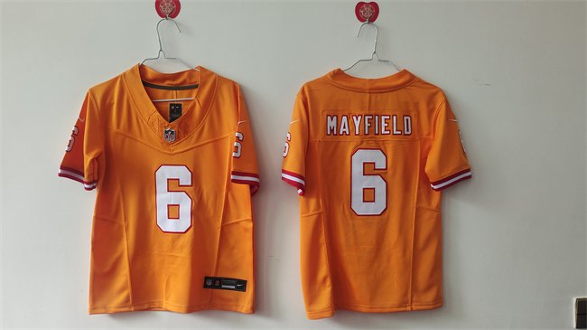 Youth Tampa Bay Buccaneers #6 Baker Mayfield Orange F.U.S.E  Throwback Vapor Untouchable Limited Stitched Jersey