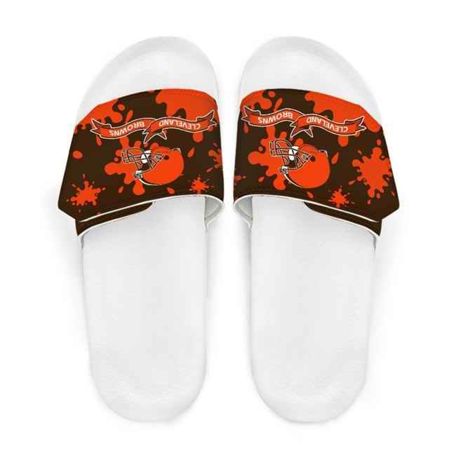 Men's Cleveland Browns Beach Adjustable Slides Non-Slip Slippers/Sandals/Shoes 004