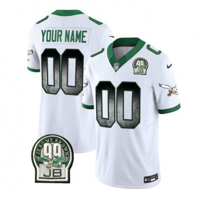 Men's Philadelphia Eagles Active Player Custom White 2023 F.U.S.E. Throwback Vapor Untouchable Limited Stitched Football Jersey