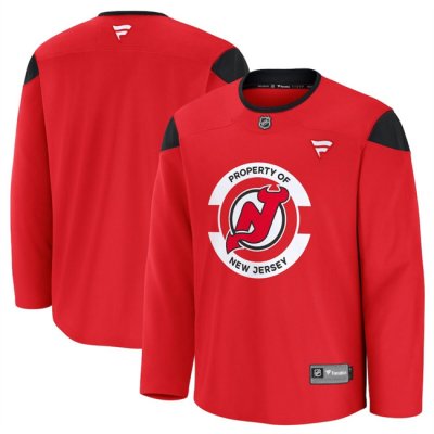 Men's New Jersey Devils Red 2024-25 Team Practice Stitched Hockey Jersey