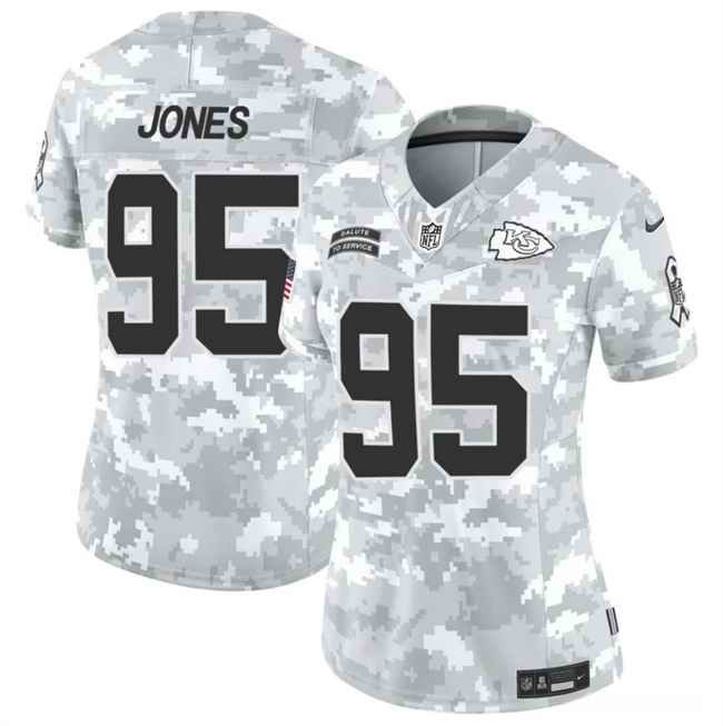 Women's Kansas City Chiefs #95 Chris Jones 2024 F.U.S.E Arctic Camo Salute to Service Limited Stitched Football Jersey(Run Small)