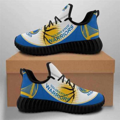 Women's Golden State Warriors Mesh Knit Sneakers/Shoes 006