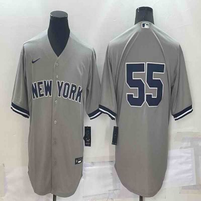 Men's New York Yankees #55 Domingo Germ'n Grey Cool Base Stitched Baseball Jersey