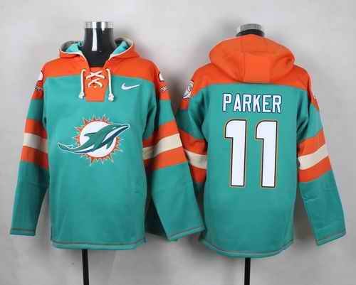 Nike Dolphins #11 DeVante Parker Aqua Green Player Pullover NFL Hoodie