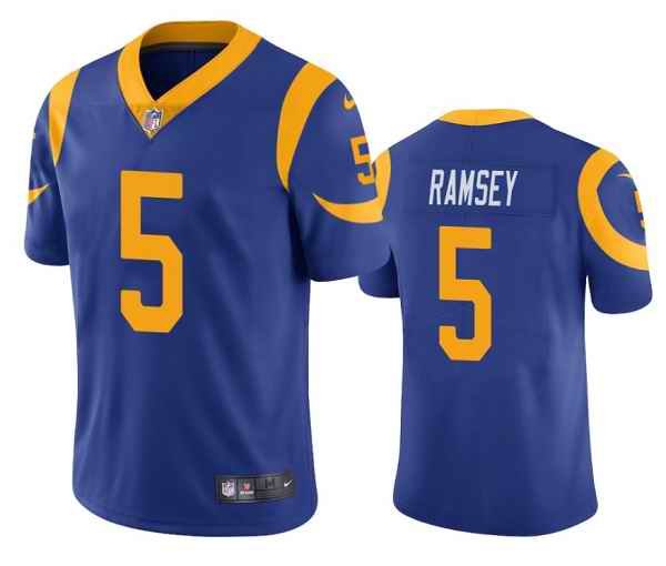 Men's Los Angeles Rams #5 Jalen Ramsey Blue Vapor Untouchable Limited Stitched Jersey