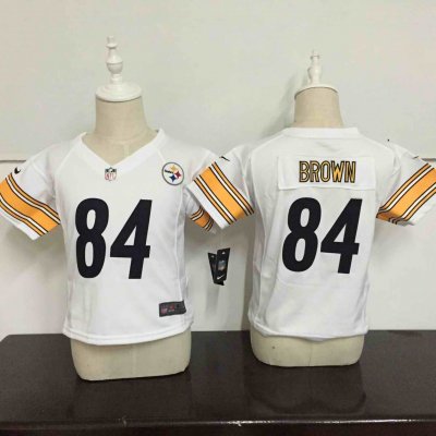 Toddler Nike Pittsburgh Steelers #84 Antonio Brown White Stitched NFL Jersey