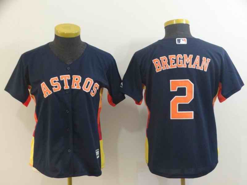 Women's Houston Astros #2 Alex Bregman Navy Cool Base Stitched MLB Jersey