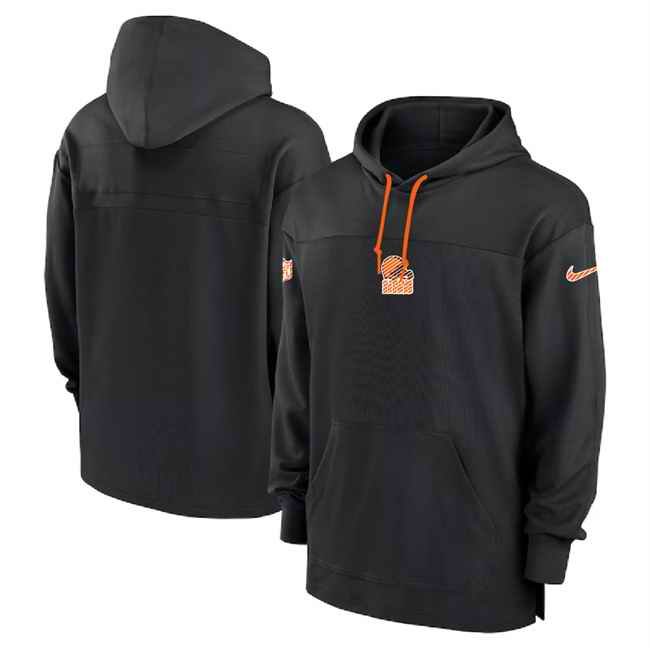 Men's Cleveland Browns Black Performance Pullover Hoodie