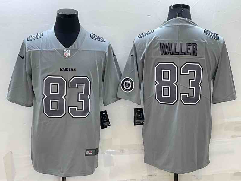 Men's Las Vegas Raiders #83 Darren Waller With Patch Grey Atmosphere Fashion Stitched Jersey