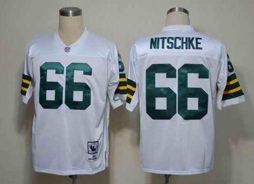 Mitchell & Ness Packers #66 Ray Nitschke White Stitched Throwback NFL Jersey