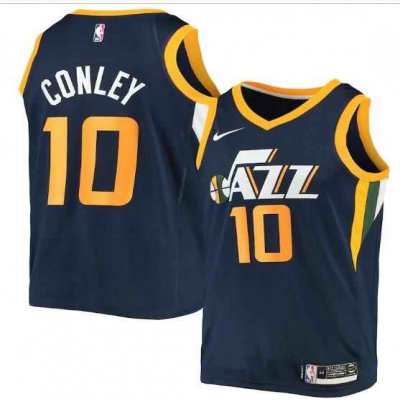 Men's Utah Jazz #10 Mike Conley Navy Icon Edition Swingman Stitched Jersey