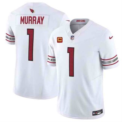 Men's Arizona Cardinals #1 Kyler Murray White 2024 F.U.S.E. With 4-Star C Patch Vapor Untouchable Limited Stitched Football Jersey