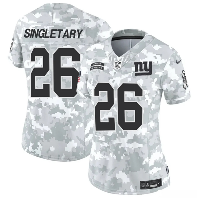 Women's New York Giants #26 Devin Singletary 2024 F.U.S.E Arctic Camo Salute to Service Limited Stitched Football Jersey(Run Small)