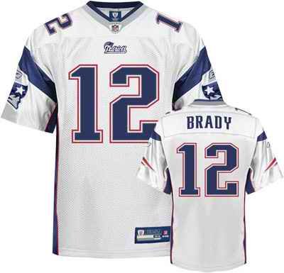 Patriots #12 Tom Brady White Stitched Youth NFL Jersey